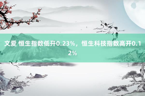 文爱 恒生指数低开0.23%，恒生科技指数高开0.12%